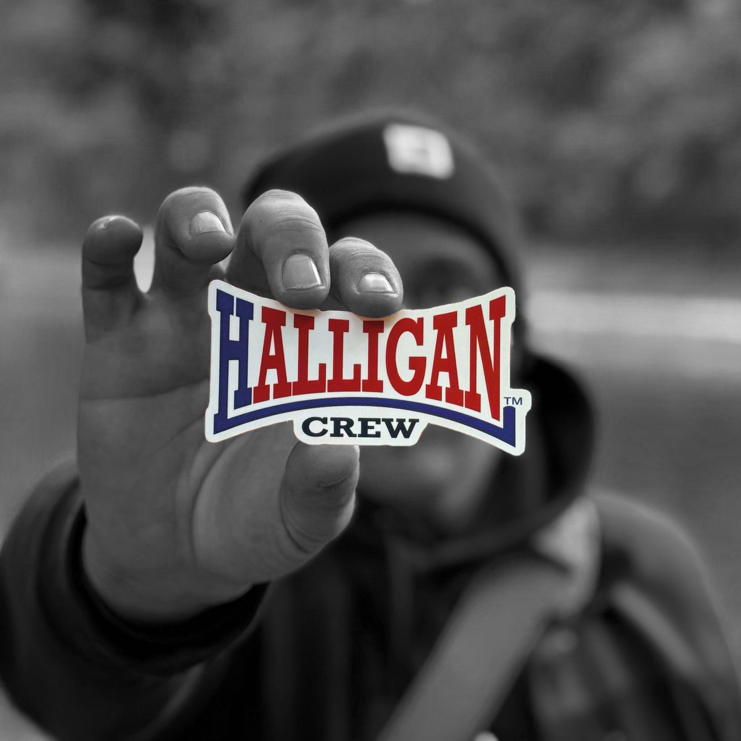 Halligan Crew Premium Sticker Blue and Red
